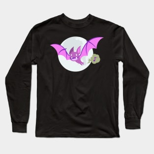 Funny Flying Farting Halloween Vampire Bat Long Sleeve T-Shirt